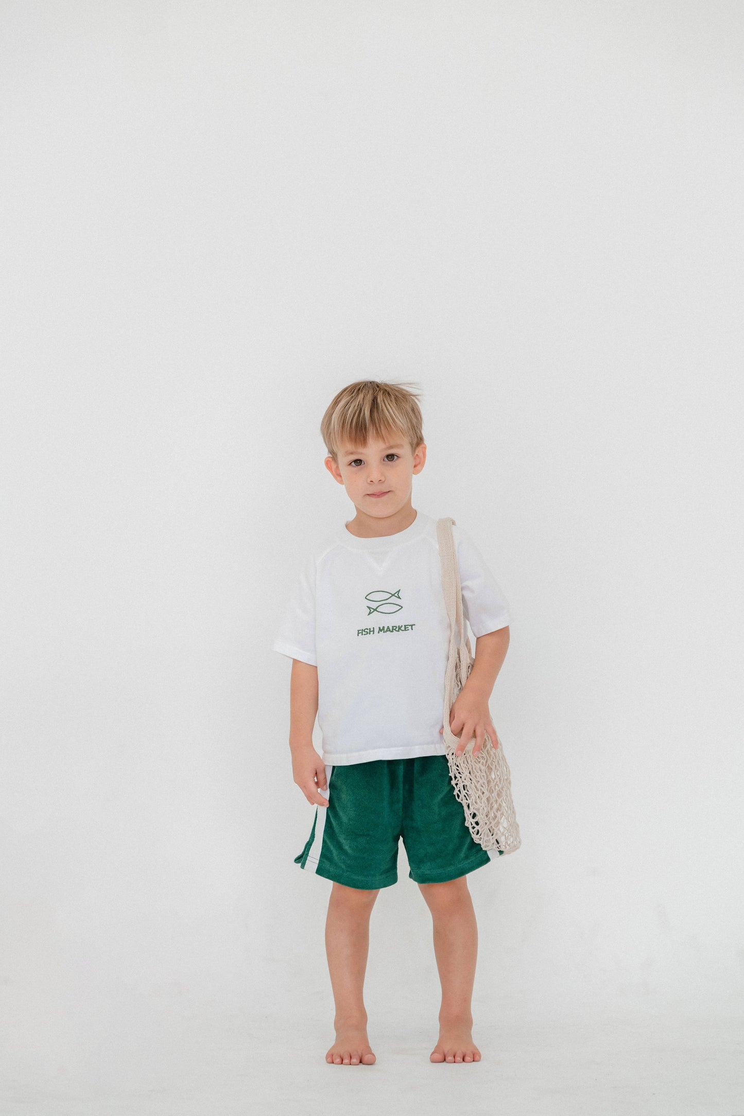 Seamoss Green terry towelling Boys Shorts