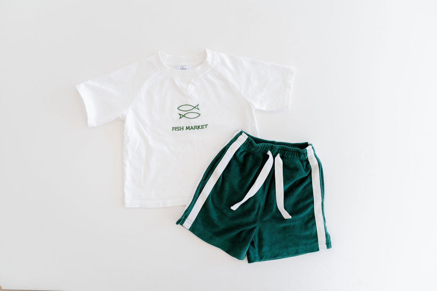 Seamoss Green terry towelling Boys Shorts