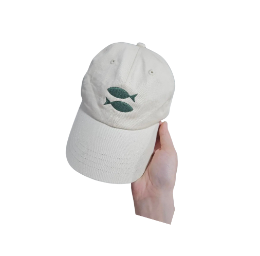 *Pre-order* Green & cream 'Fishy' toddler cap